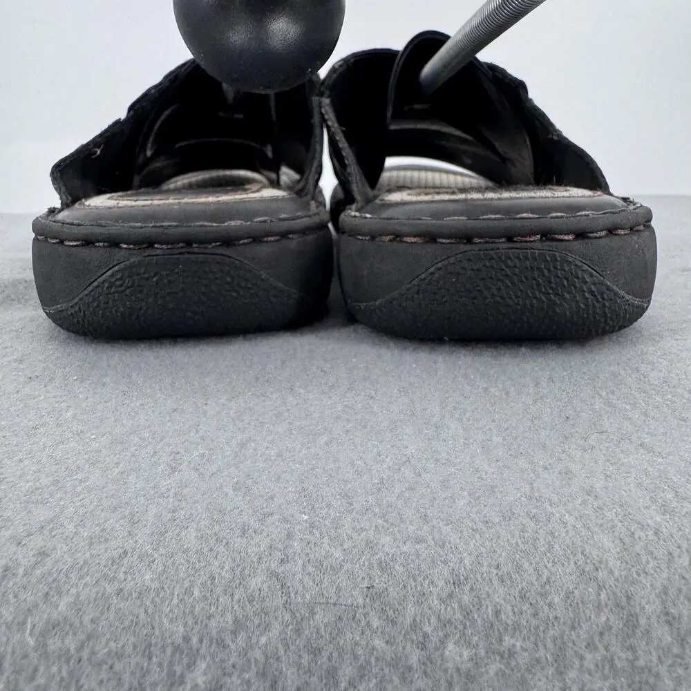 Born‎ Hesi Leather Slide Sandals Mens 11 Black Comfort Casual Slip On Cushioned